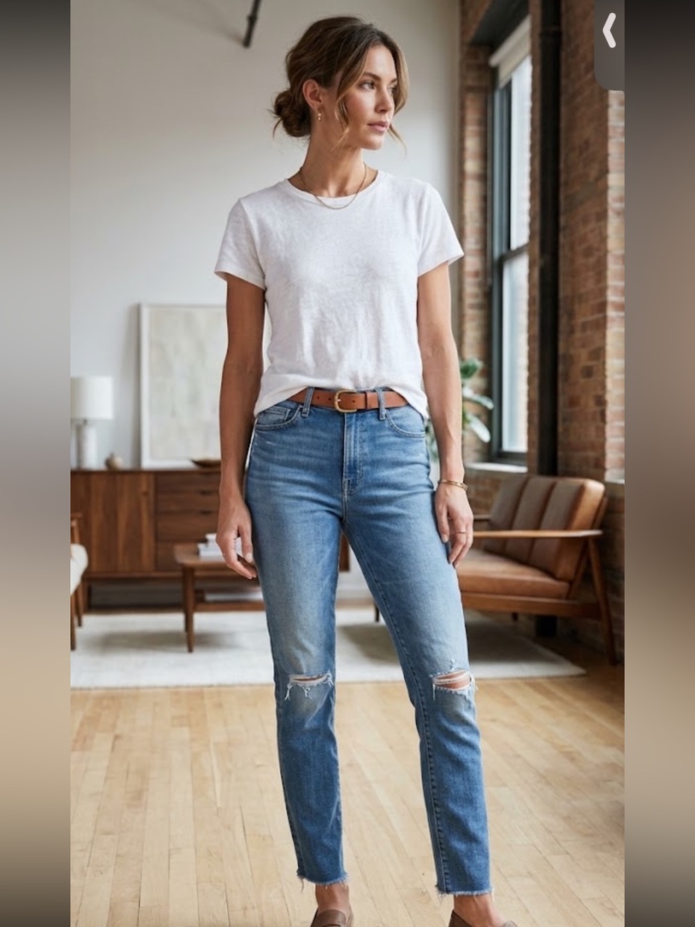 MOTHER High Waisted Looker Ankle Fray Hem Jean in Night Clubbing. EUC
